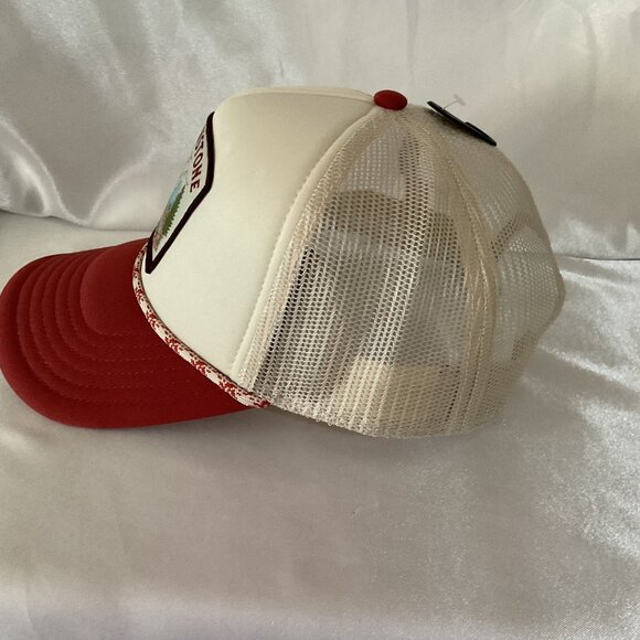 Yellowstone Trucker Hat Red & Beige Snapback Cap By Mad Engine One Size - Picture 4 of 6